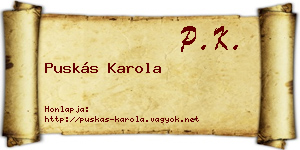 Puskás Karola névjegykártya