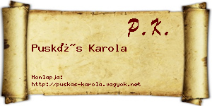 Puskás Karola névjegykártya