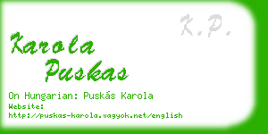 karola puskas business card